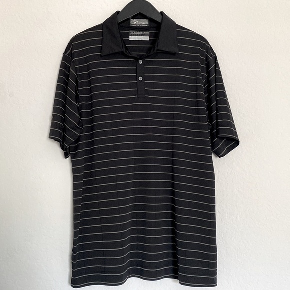Callaway - Men’s Performance Tour Authentic Golf Polo in Black Micro Stripe - Picture 2 of 4